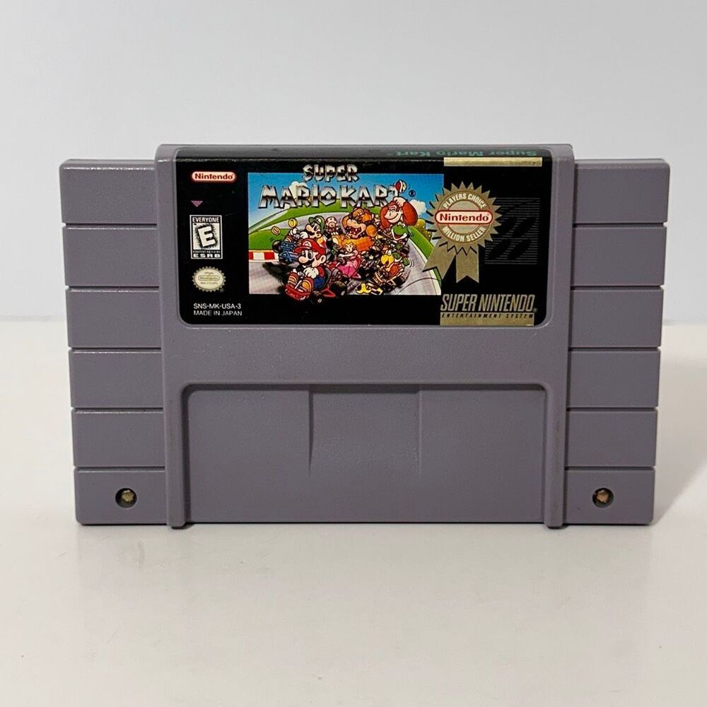 Super Mario Kart Super Nintendo SNES Video Game Retro